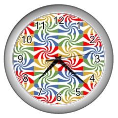 Candy Pattern  Wall Clocks (silver)  by Nexatart