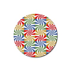 Candy Pattern  Rubber Coaster (round)  by Nexatart