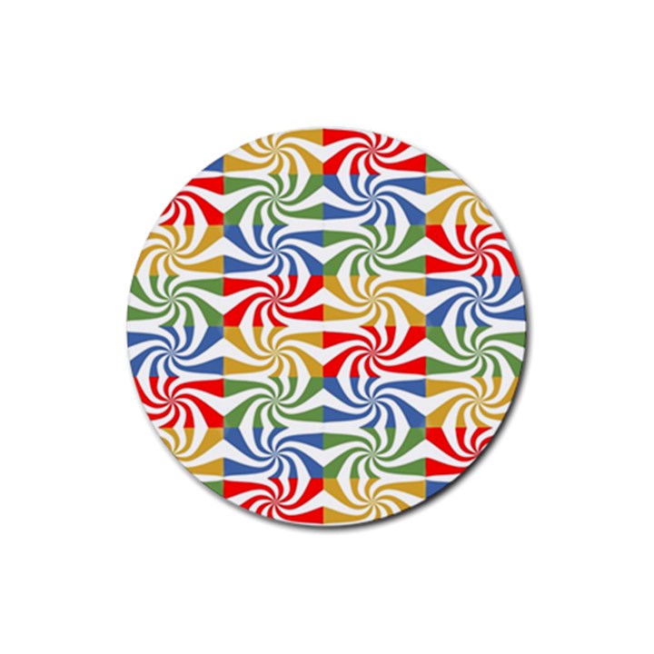 Candy Pattern  Rubber Coaster (Round) 