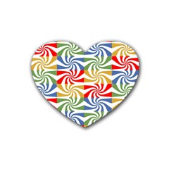 Candy Pattern  Rubber Coaster (heart)  by Nexatart