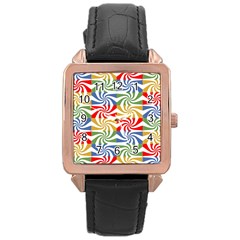 Candy Pattern  Rose Gold Leather Watch  by Nexatart