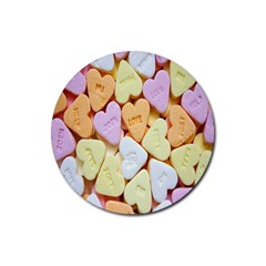 Candy Pattern Rubber Coaster (round)  by Nexatart