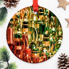 Candles Christmas Market Colors Ornament (round) by Nexatart