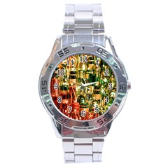 Candles Christmas Market Colors Stainless Steel Analogue Watch by Nexatart