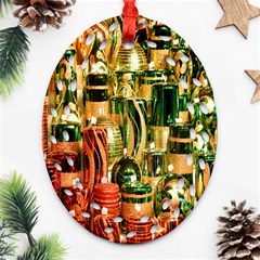 Candles Christmas Market Colors Ornament (oval Filigree) by Nexatart