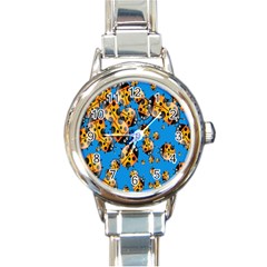 Cartoon Ladybug Round Italian Charm Watch by Nexatart