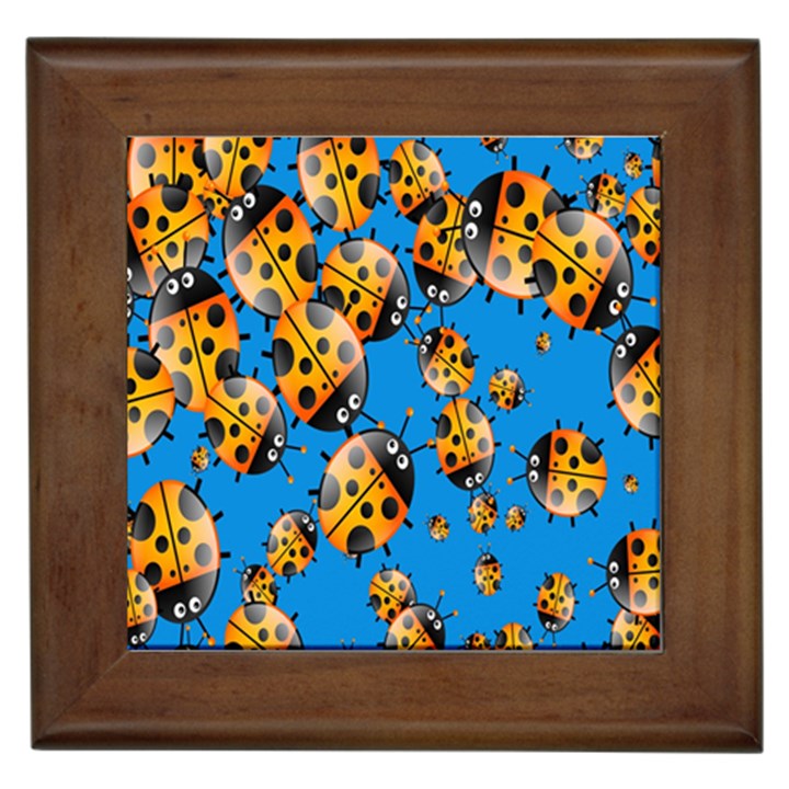 Cartoon Ladybug Framed Tiles