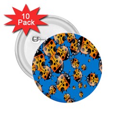 Cartoon Ladybug 2 25  Buttons (10 Pack)  by Nexatart