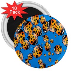 Cartoon Ladybug 3  Magnets (10 Pack)  by Nexatart