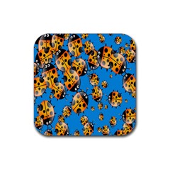 Cartoon Ladybug Rubber Coaster (Square) 