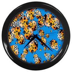 Cartoon Ladybug Wall Clocks (Black)