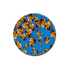 Cartoon Ladybug Rubber Coaster (Round) 