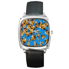 Cartoon Ladybug Square Metal Watch