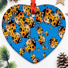 Cartoon Ladybug Heart Ornament (Two Sides)