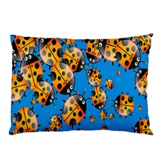 Cartoon Ladybug Pillow Case by Nexatart