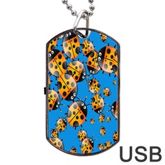 Cartoon Ladybug Dog Tag Usb Flash (one Side) by Nexatart