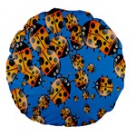 Cartoon Ladybug Large 18  Premium Round Cushions Front