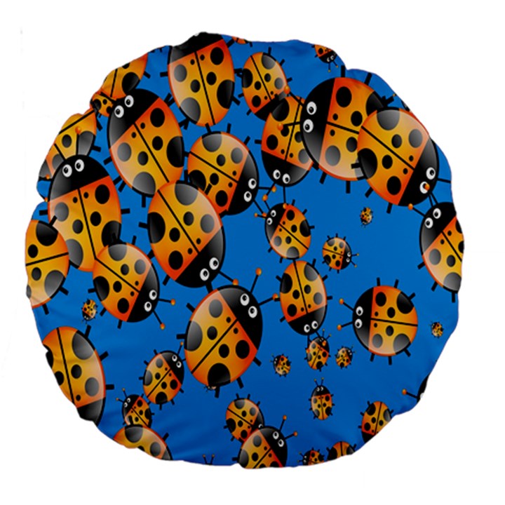 Cartoon Ladybug Large 18  Premium Round Cushions