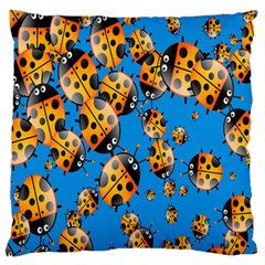 Cartoon Ladybug Large Flano Cushion Case (One Side)