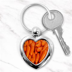 Carrots Vegetables Market Key Chains (heart)  by Nexatart