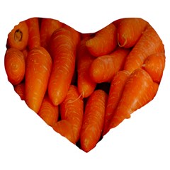 Carrots Vegetables Market Large 19  Premium Flano Heart Shape Cushions by Nexatart