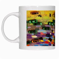 Car Painting Modern Art White Mugs