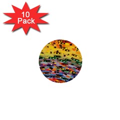 Car Painting Modern Art 1  Mini Buttons (10 Pack)  by Nexatart