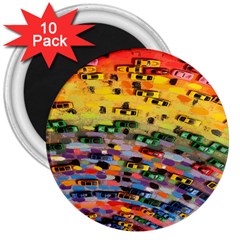 Car Painting Modern Art 3  Magnets (10 Pack)  by Nexatart