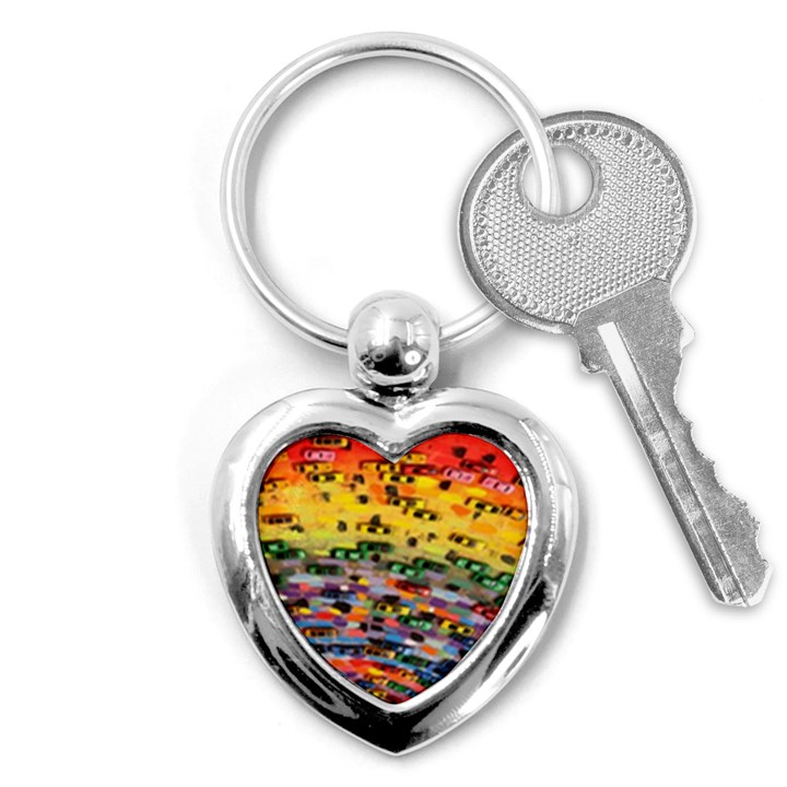 Car Painting Modern Art Key Chains (Heart) 