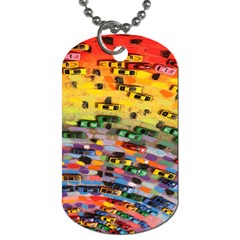 Car Painting Modern Art Dog Tag (two Sides) by Nexatart