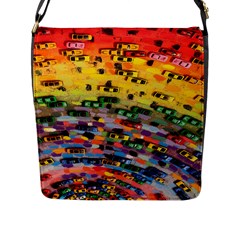 Car Painting Modern Art Flap Messenger Bag (l)  by Nexatart