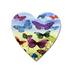 Butterfly Painting Art Graphic Heart Magnet