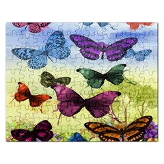 Butterfly Painting Art Graphic Rectangular Jigsaw Puzzl by Nexatart