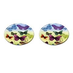 Butterfly Painting Art Graphic Cufflinks (oval) by Nexatart