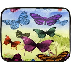 Butterfly Painting Art Graphic Fleece Blanket (mini) by Nexatart