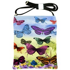 Butterfly Painting Art Graphic Shoulder Sling Bags by Nexatart