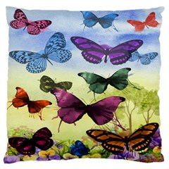 Butterfly Painting Art Graphic Standard Flano Cushion Case (two Sides) by Nexatart