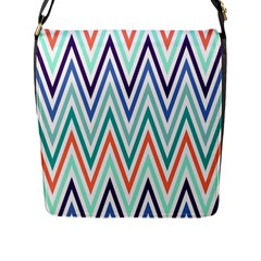 Chevrons Colourful Background Flap Messenger Bag (l)  by Nexatart