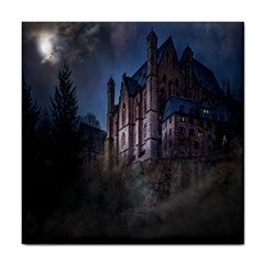 Castle Mystical Mood Moonlight Tile Coasters by Nexatart