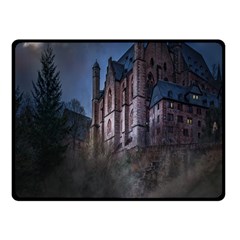 Castle Mystical Mood Moonlight Fleece Blanket (small) by Nexatart