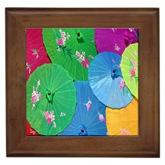 Chinese Umbrellas Screens Colorful Framed Tiles by Nexatart