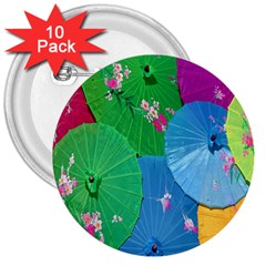 Chinese Umbrellas Screens Colorful 3  Buttons (10 Pack)  by Nexatart