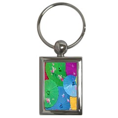 Chinese Umbrellas Screens Colorful Key Chains (rectangle)  by Nexatart