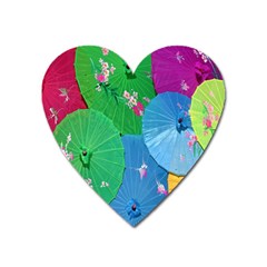 Chinese Umbrellas Screens Colorful Heart Magnet