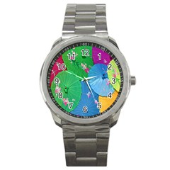 Chinese Umbrellas Screens Colorful Sport Metal Watch by Nexatart