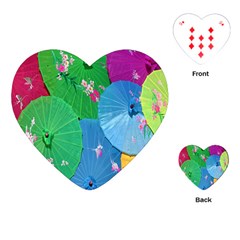 Chinese Umbrellas Screens Colorful Playing Cards (heart)  by Nexatart