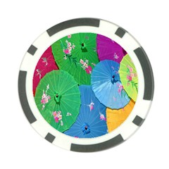 Chinese Umbrellas Screens Colorful Poker Chip Card Guard by Nexatart