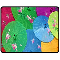 Chinese Umbrellas Screens Colorful Double Sided Fleece Blanket (medium)  by Nexatart