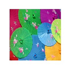 Chinese Umbrellas Screens Colorful Small Satin Scarf (square) by Nexatart