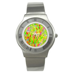 Cheerful Phantasmagoric Pattern Stainless Steel Watch by Nexatart